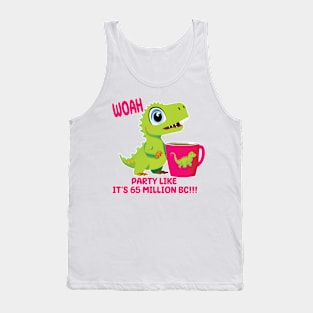 Funny T-Rex with Mug, Party Tank Top